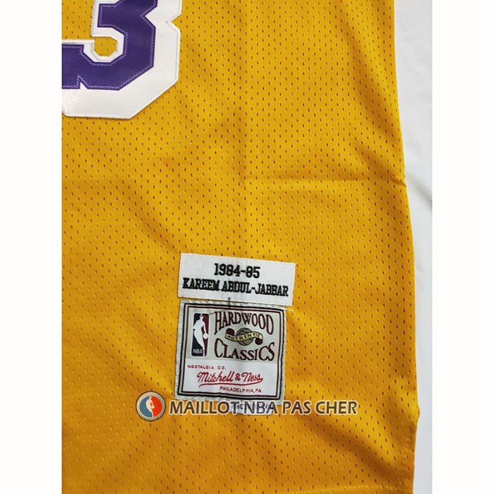 Maillot Los Angeles Lakers Kareem Abdul-jabbar NO 33 Mitchell & Ness 1984-85 Jaune